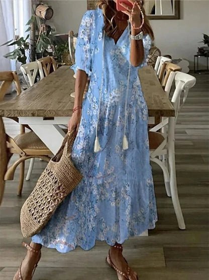 Fashionable Floral Long Summer Dress