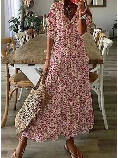 Fashionable Floral Long Summer Dress
