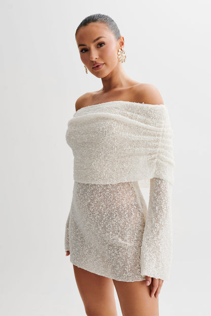 Women's Off Shoulder Mini Dress Fitted - VibreMode