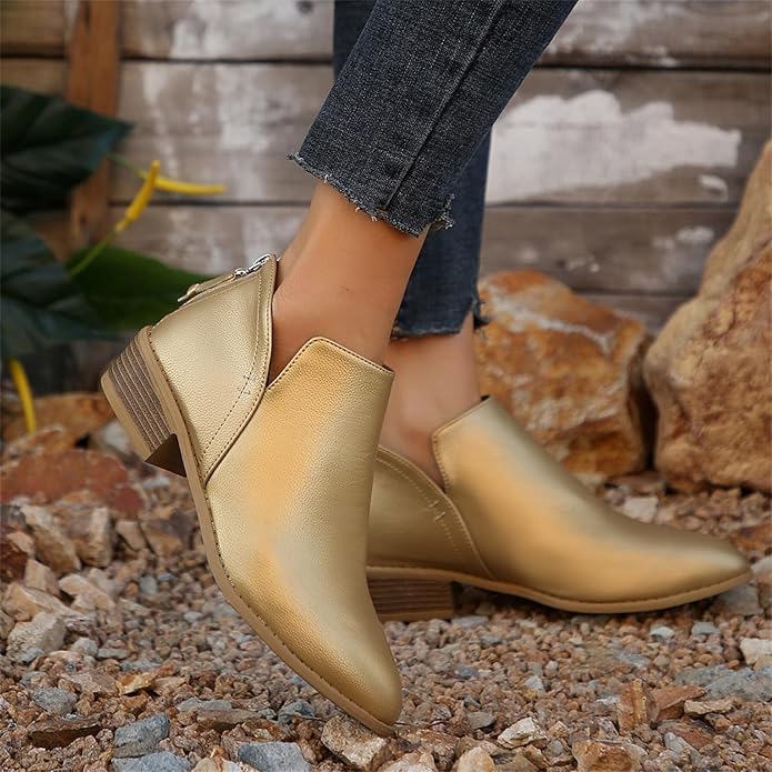 Image of Veronica | Women's V-Cut Pointed Toe Ankle Boots