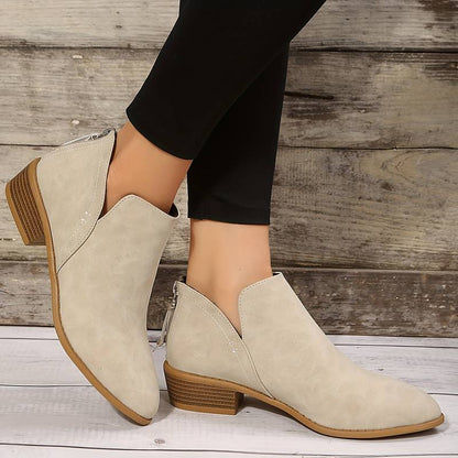 Image of Veronica | Women's V-Cut Pointed Toe Ankle Boots