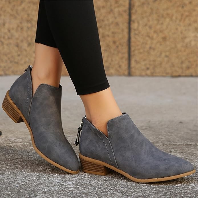 Image of Veronica | Women's V-Cut Pointed Toe Ankle Boots