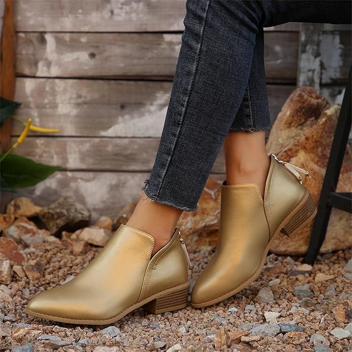 Image of Veronica | Women's V-Cut Pointed Toe Ankle Boots