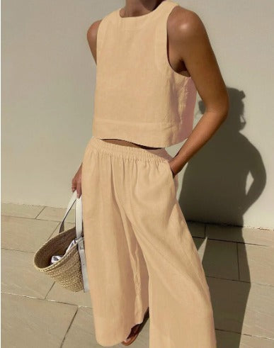 Image of Vicki | Women's Cropped Tank Top Two-Piece Set