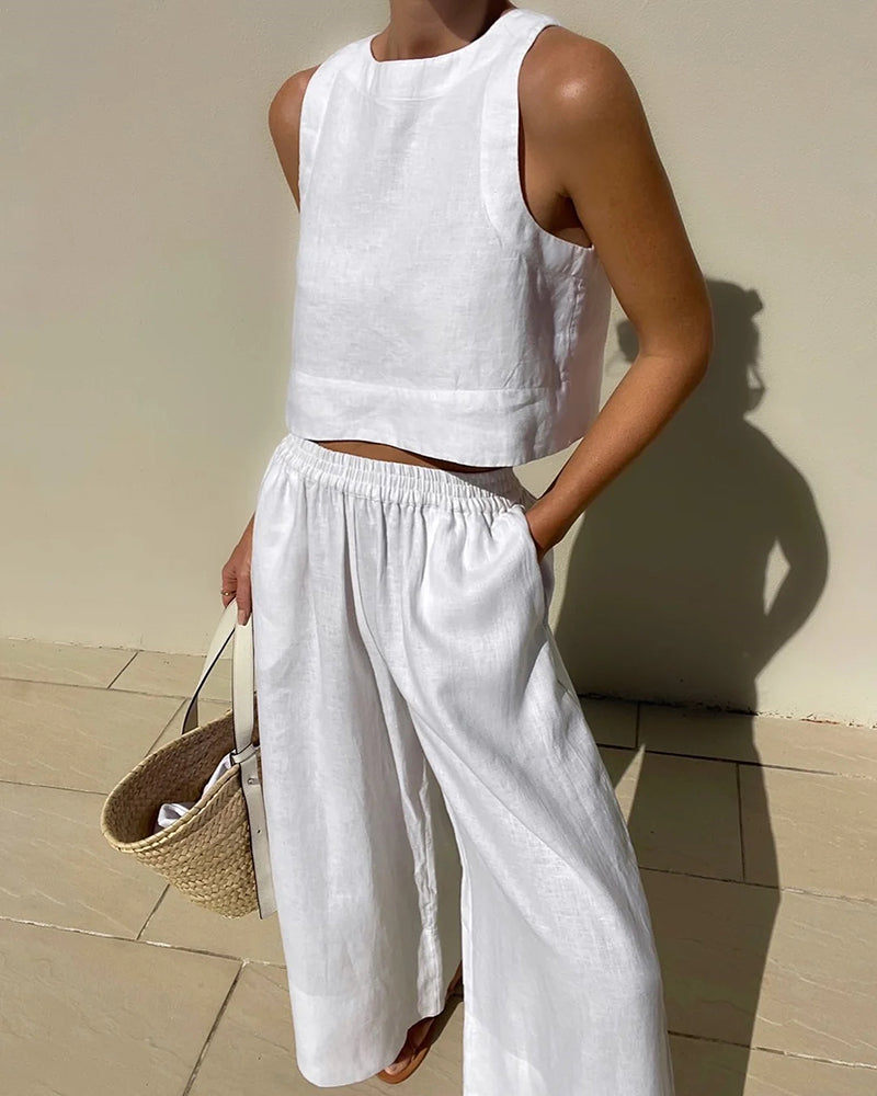 Vicki Women's Cropped Tank Set - VibreMode