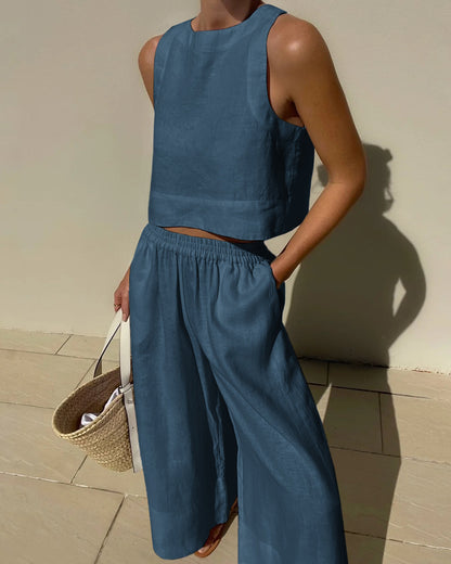 Image of Vicki | Women's Cropped Tank Top Two-Piece Set