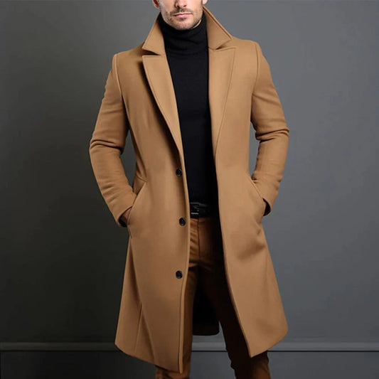 Vince Men's Long Single Breasted Wool Coat - VibreMode