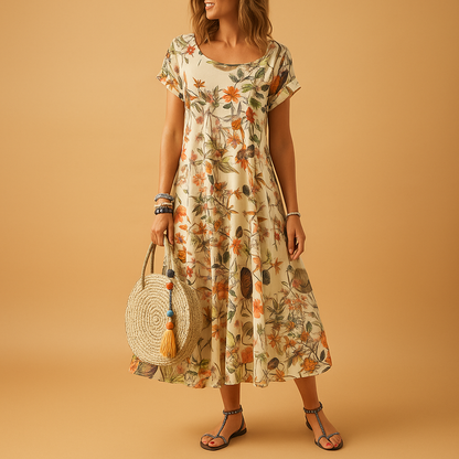 Women's Floral Summer Dress Loose Fit - VibreMode