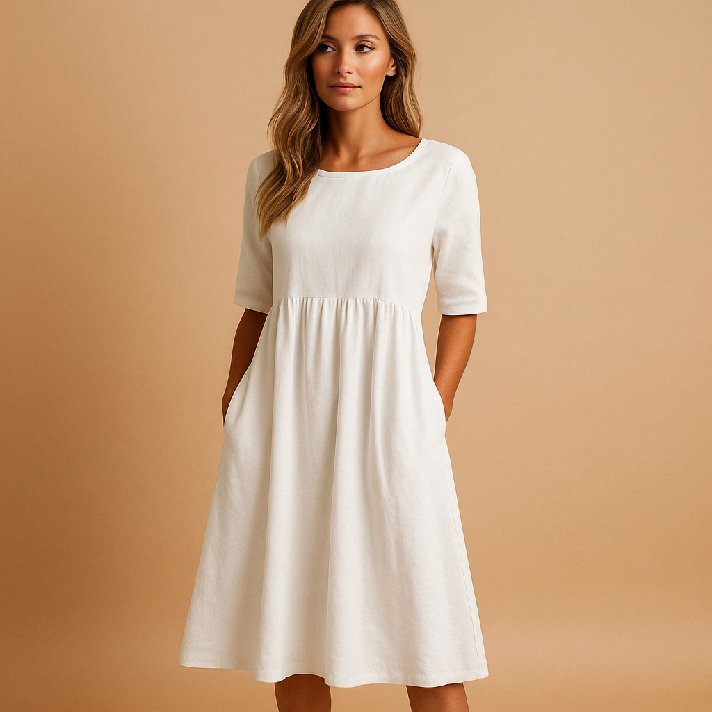 Women's Vintage Midi Dress Retro Elegant Style - VibreMode