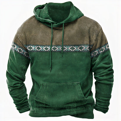 Men's Ethnic Pattern Hoodie Cotton Casual Wear