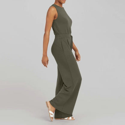 Women's Sleeveless Wide-Leg Jumpsuit