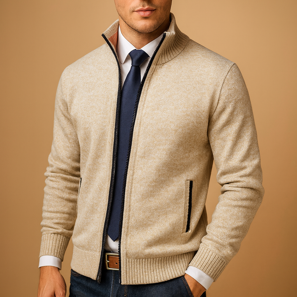 Cozy Mens Zip Up Sweater - VibreMode
