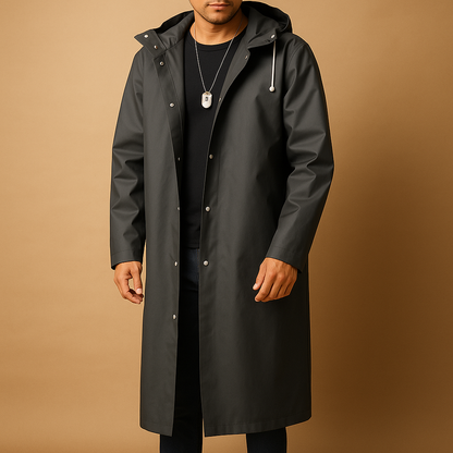 Men's Waterproof Long Raincoat - VibreMode