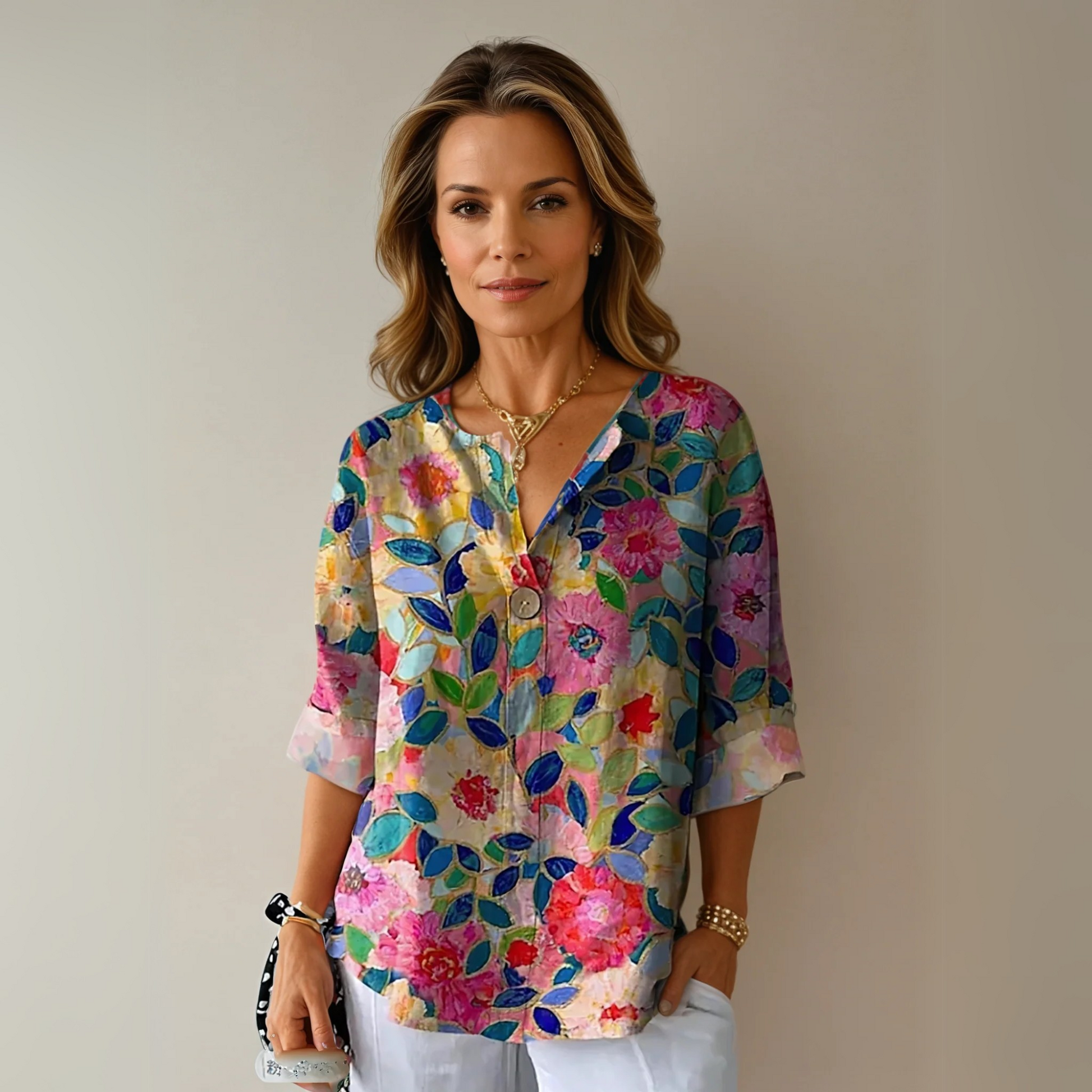 Women's Colorful Print Blouse - VibreMode