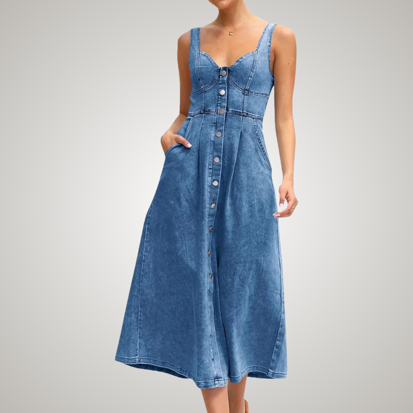 Women's Sleeveless Denim Dress