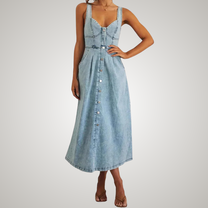 Women's Sleeveless Denim Dress
