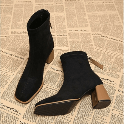 Women's Ankle Boots Rear Zipper Heel Style