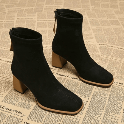 Women's Ankle Boots Rear Zipper Heel Style