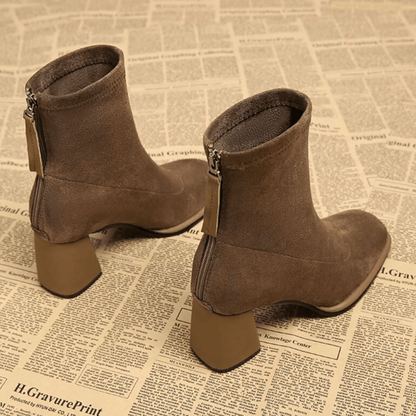 Women's Ankle Boots Rear Zipper Heel Style