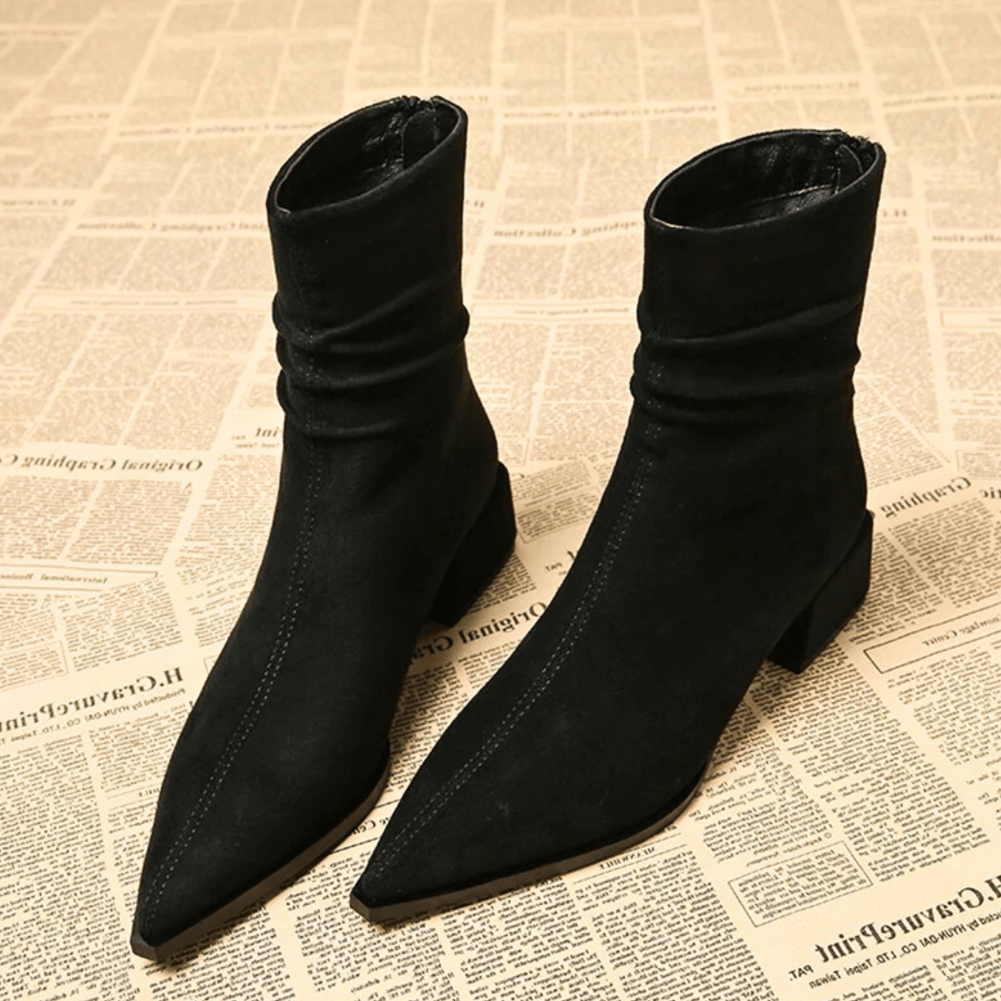 Women's Pointed Toe Block Heel Boots
