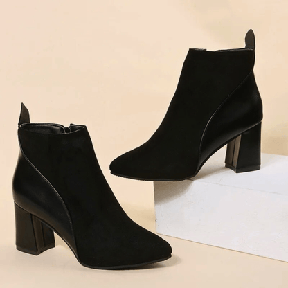 Women's Block Heel Boots Side Zipper