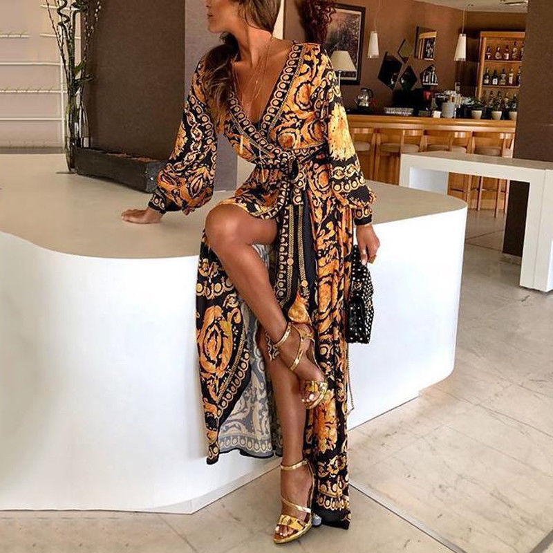 Women's Bohemian Maxi Dress Flowy - VibreMode