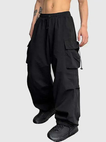 Men's Cargo Pants Loose Fit Cotton Beige - VibreMode