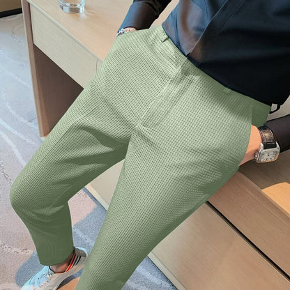 Image of Willard | Men's Slim Fit Textured Dress Pants