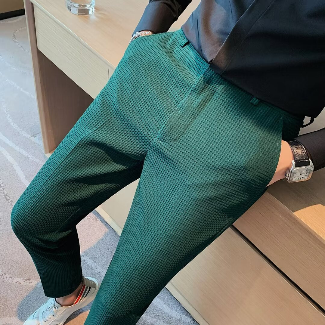 Image of Willard | Men's Slim Fit Textured Dress Pants