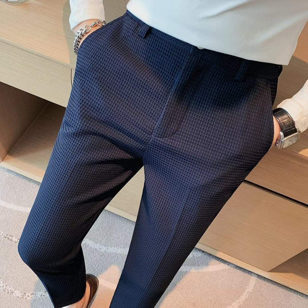 Image of Willard | Men's Slim Fit Textured Dress Pants