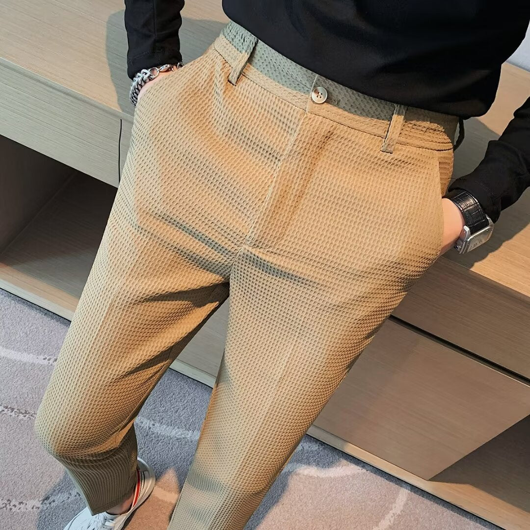Image of Willard | Men's Slim Fit Textured Dress Pants