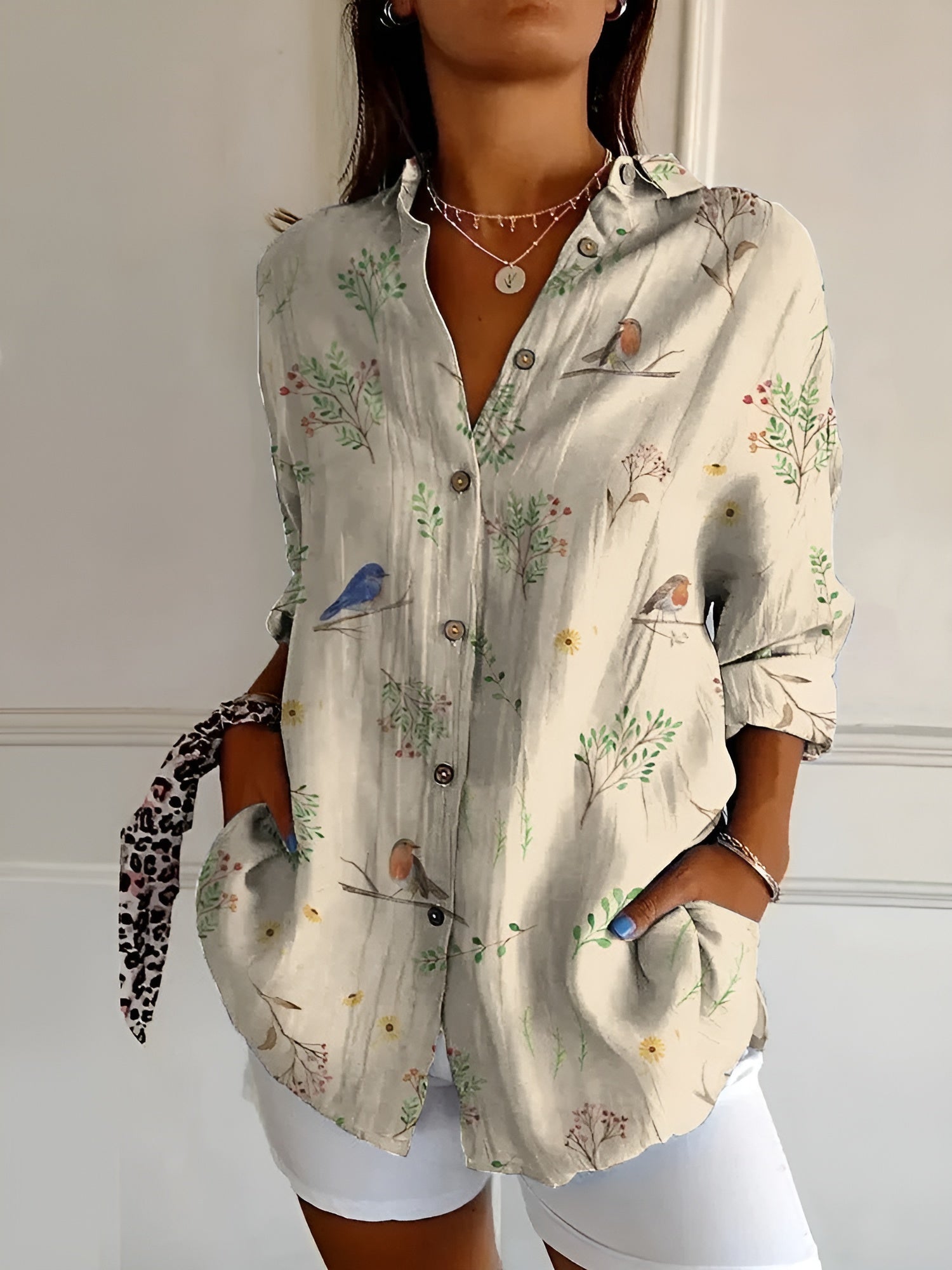 Image of Women's Long Sleeve Button-Down Blouse
