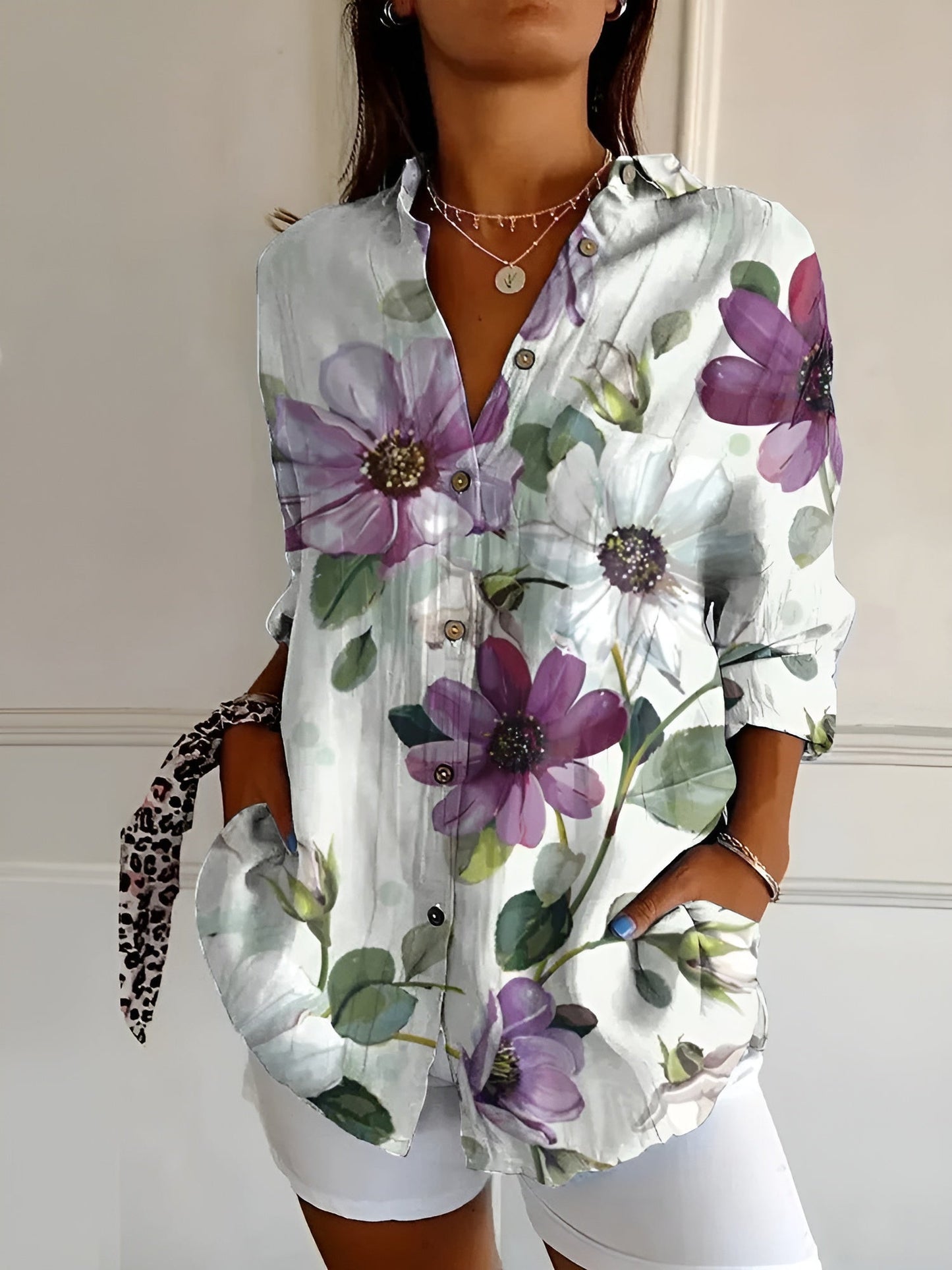 Image of Women's Long Sleeve Button-Down Blouse