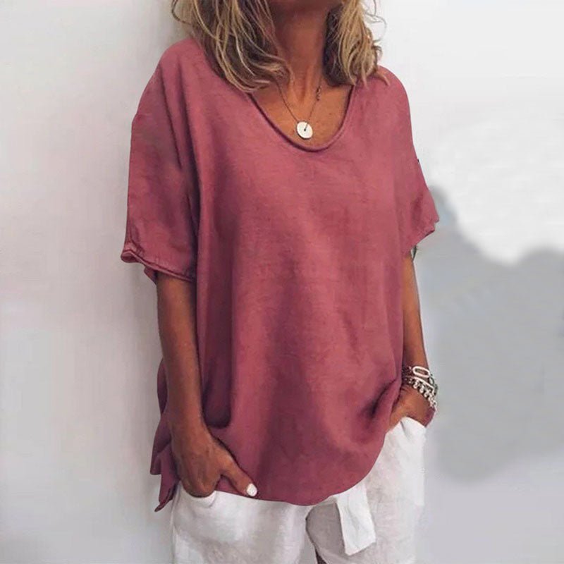 Image of Women's Oversized Short Sleeve Blouse