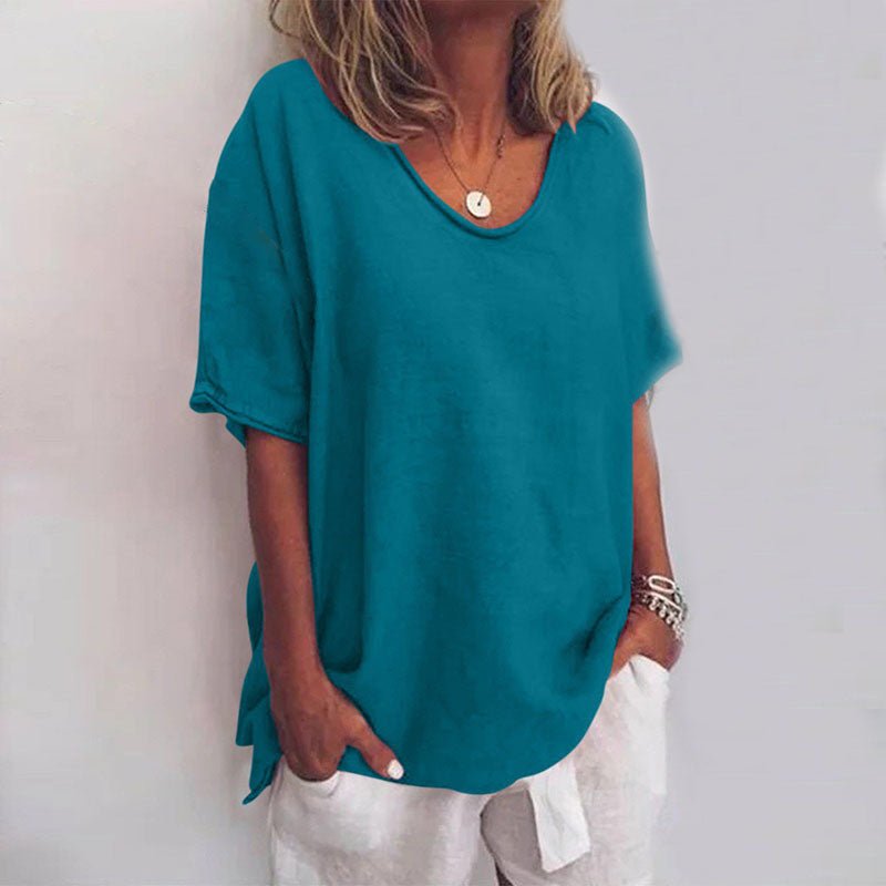 Image of Women's Oversized Short Sleeve Blouse