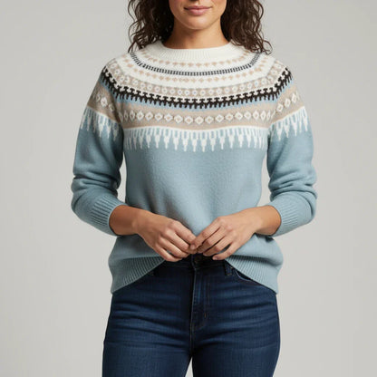 Chic Ladies Floral Knit Sweater