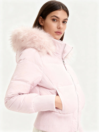 Women's Quilted Winter Parka Removable Hood