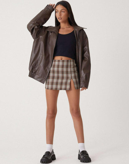 Women's Leather Oversized Jacket Black