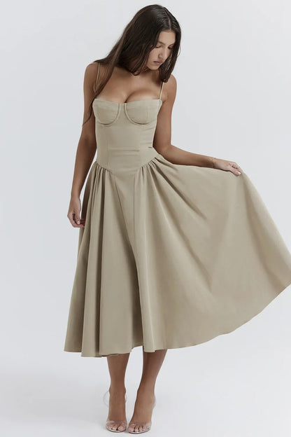 womens-woven-midi-dress-with-bustier-seaming-and-pocketed-skirt-26