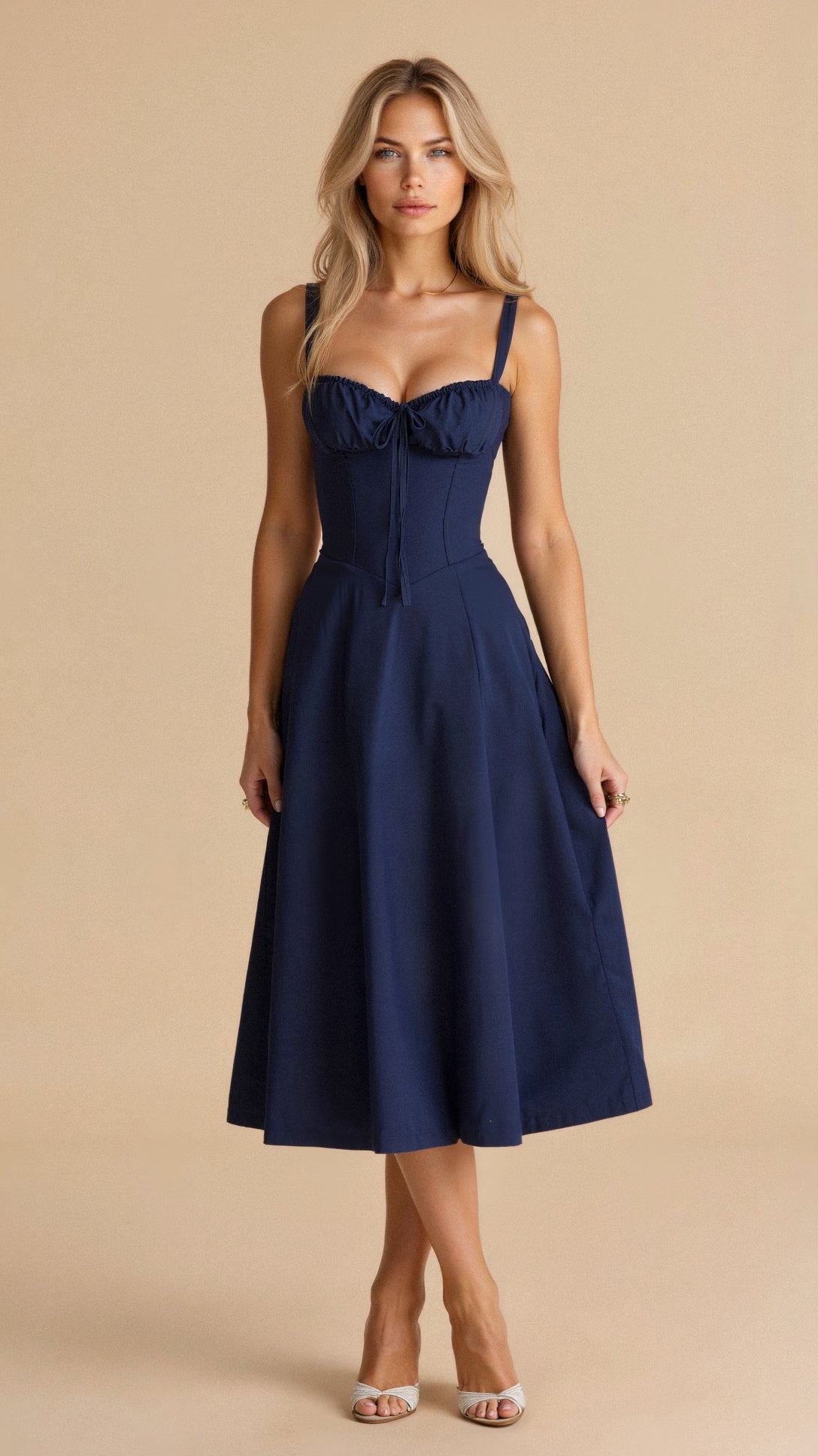 womens-woven-midi-dress-with-corset-bodice-and-slit-15