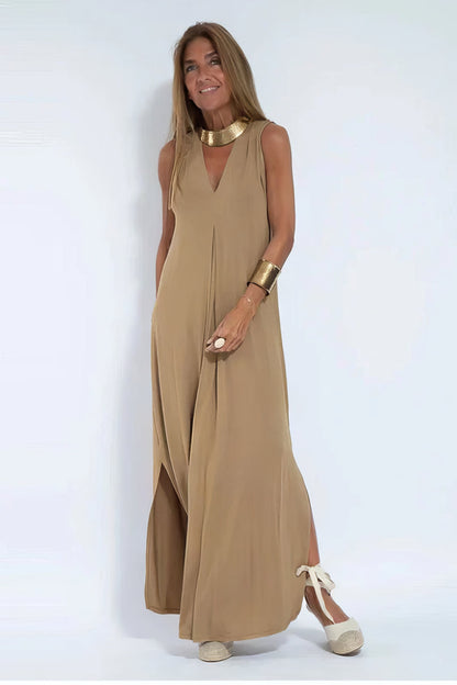 Women's Elegant Long Dress and Cardigan Set